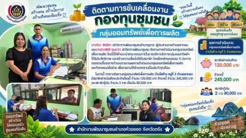สพอ.ห้วยยอด จังหวัดตรัง ติดตามการขับเคลื่อนงานกองทุนชุมชน กลุ่มออมทรัพย์เพื่อการผลิต