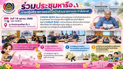 สพอ.ห้วยยอด จังหวัดตรัง ร่วมประชุมหารือการปฏิบัติราชการของหัวหน้าส่วนราชการประจำสัปดาห์